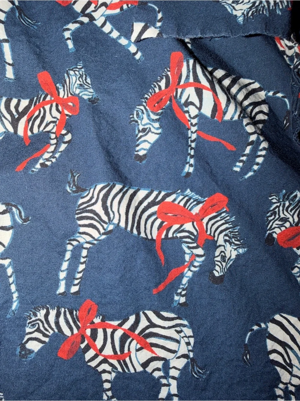 J. CREW M Cotton Poplin Pajama Top Zebra Holiday Party Animal